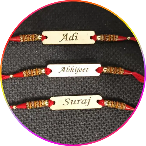 Metal Rakhi with Dori