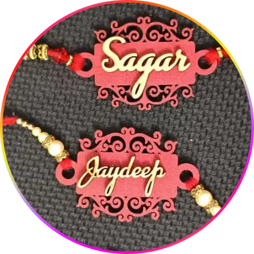 Wooden Name Rakhi (Design 1)