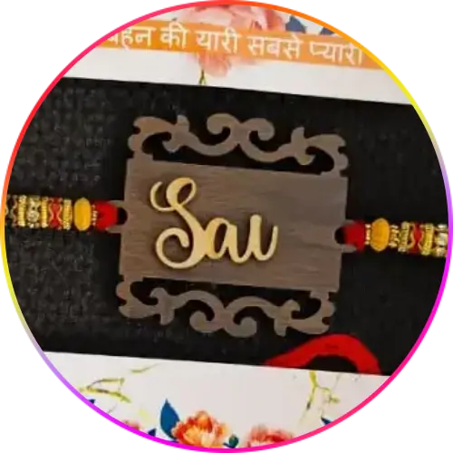 Wooden Name Rakhi (Design 2)