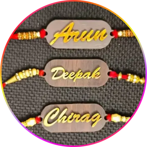 Wooden Name Rakhi (Design 4)